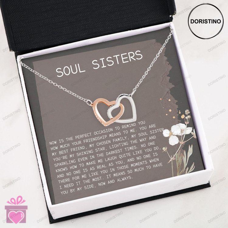Best Friend Necklace Soul Sisters Necklace  Interlocking Hearts Necklace Doristino Trending Necklace